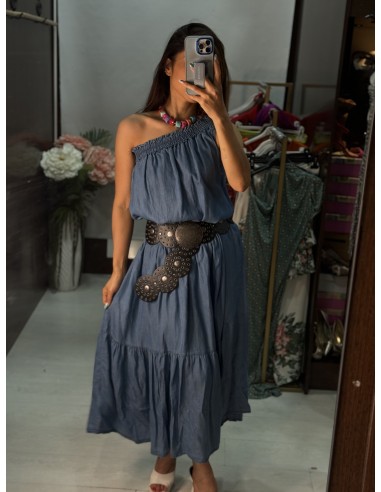 Vestido Denim Asimtrico