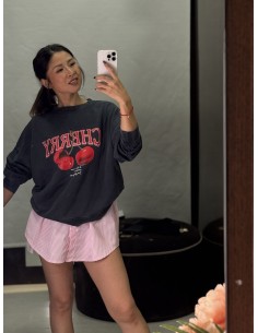 Bajo Camisa Rayas Rosa