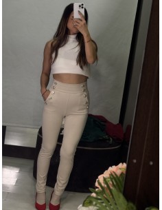 Pitillo Boton Beige