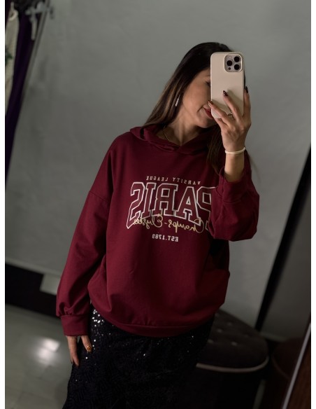 Sudadera Paris Burdeos