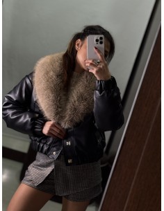 Cazadora Combinada Negro 2