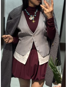 Chaleco Bajo Camisa Gris