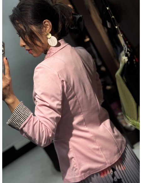 Blazer Manga Rayas Rosa