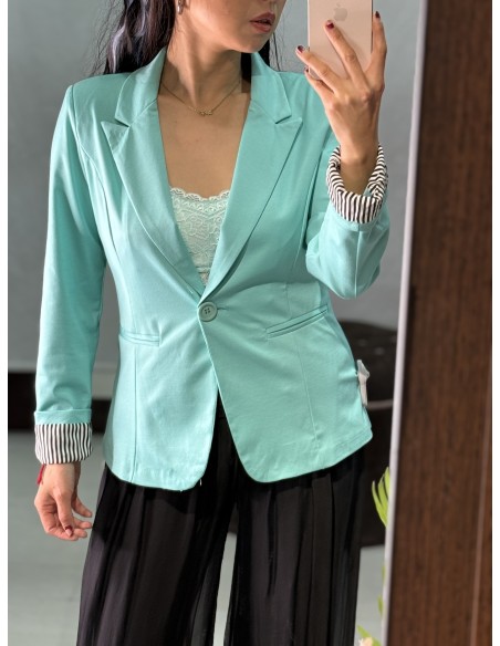 Blazer Manga Rayas Verde