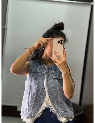 Chaleco Denim Encaje