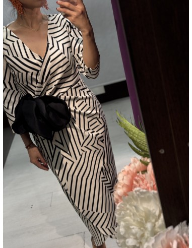 Vestido Ameli Blanco/Negro