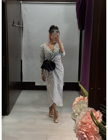 Vestido Ameli Blanco/Negro