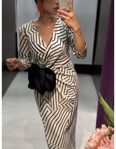 Vestido Ameli Blanco/Negro