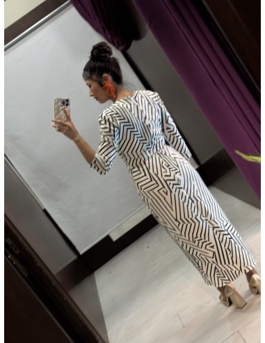 Vestido Ameli Blanco/Negro