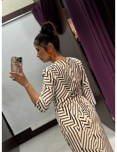 Vestido Ameli Blanco/Negro