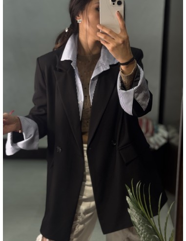 Blazer Doble Solapa Negro