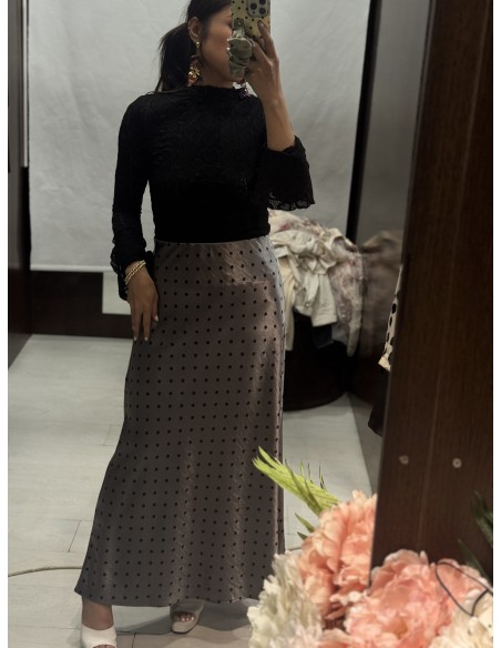 Falda Satinada Lunares