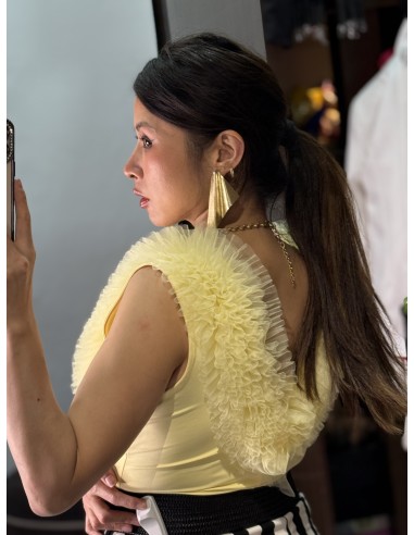 Body Tul Escote Amarilla