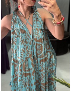 Vestido Indiana Largo Azul 2