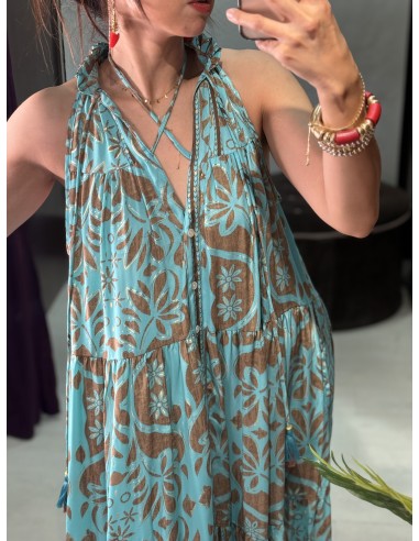 Vestido Indiana Largo Azul