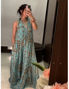 Vestido Indiana Largo Azul