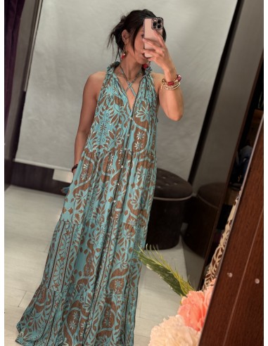 Vestido Indiana Largo Azul