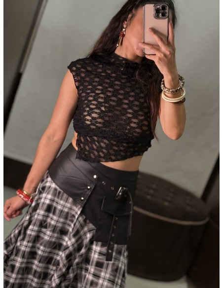 Top Encaje 686Negro