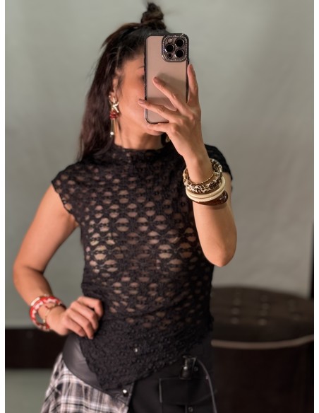Top Encaje 686Negro