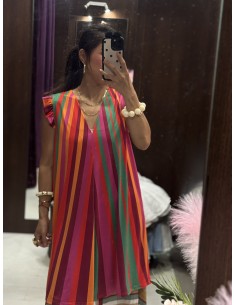 Vestido Multicolores Manga