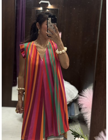 Vestido Multicolores Manga