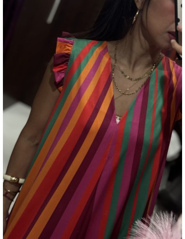 Vestido Multicolores Manga