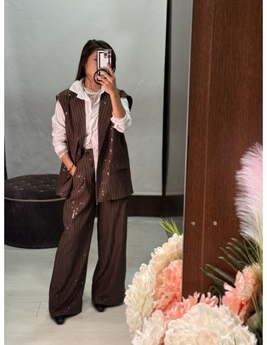 Conjunto Chaleco Marron