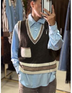 Chaleco Linda Marron