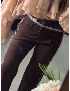 Vaquero Marron Encaje 2