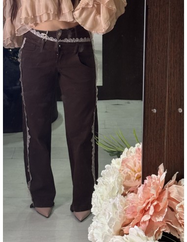 Vaquero Marron Encaje