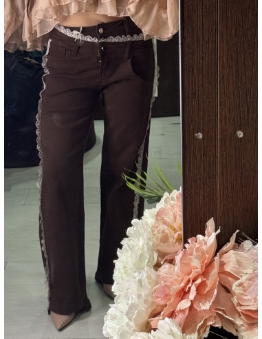 Vaquero Marron Encaje