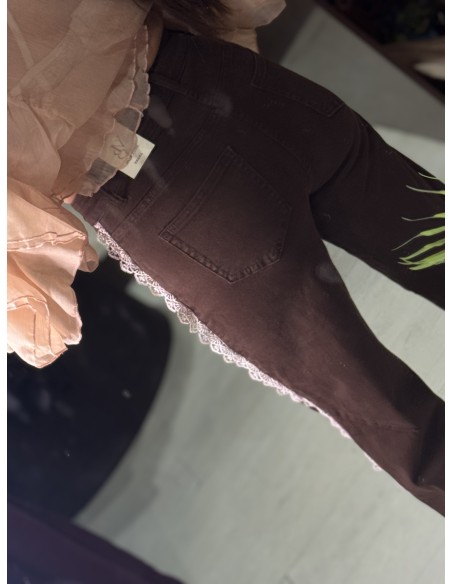 Vaquero Marron Encaje