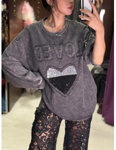 Sudadera Gris Love 2